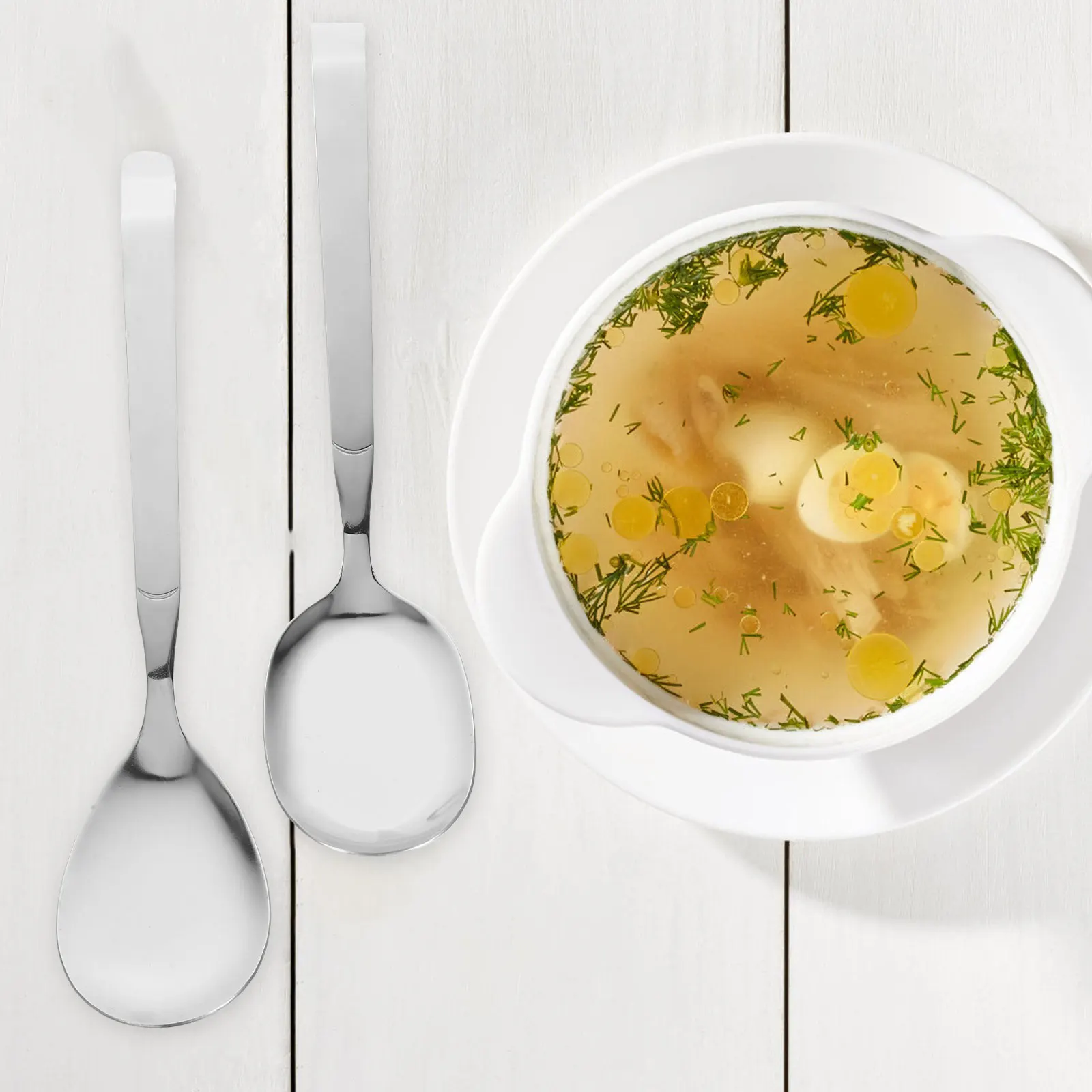 

2Pcs Stainless Steel Buffet Serving Spoon Large Kitchen Scoop Food Serving Utensil Multi-Purpose Spoon Stainless Steel Scoop