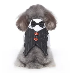 Ropa formal de esmoquin con pajarita para perros pequeños y medianos