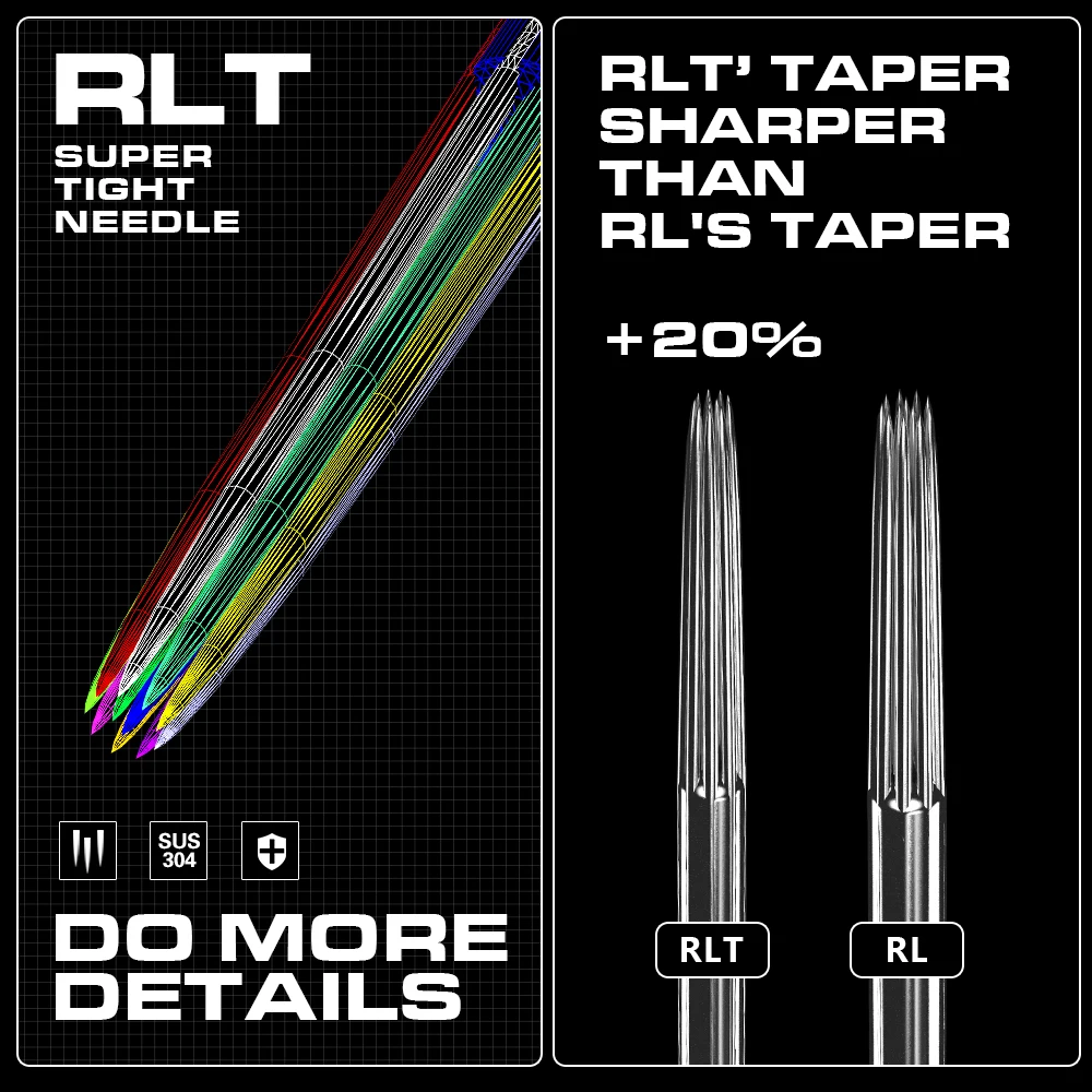 CNC 20PCS Tattoo Cartridge Needles RS RL RM M1 RLT Disposable Sterilized Makeup Permanent Safety Tattoo Needle