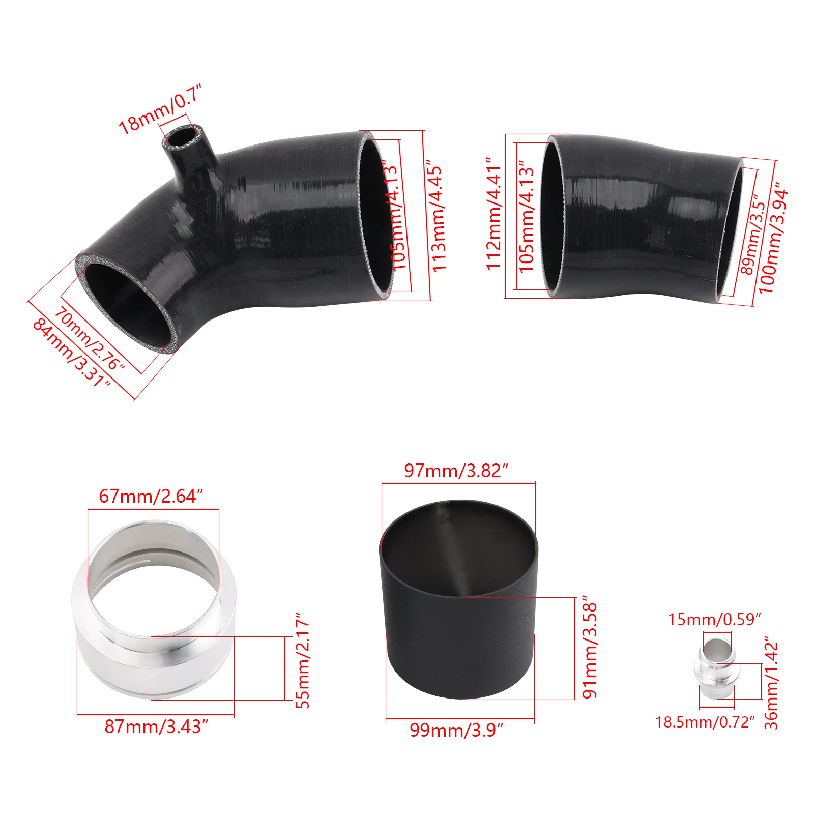 ซิลิโคน Turbo Inlet Kit อัพเกรดสําหรับ G Series BMW B58 3.0L M340i M440i m240i A90 MKV Supra air intake