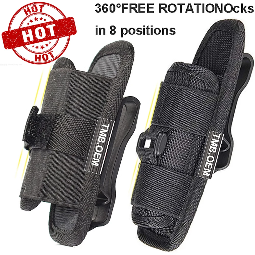 

Flashlight Holster, Duty Belt Clip Pouch Adjustable Torch Carry Case, Nylon Fixing Strap, with 360-Degree Rotatable