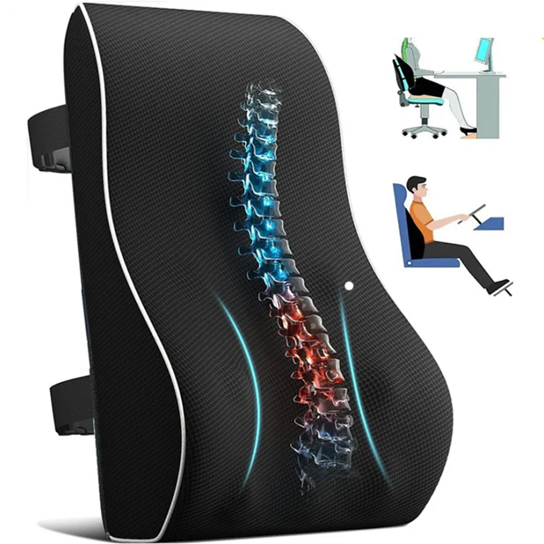 

Car Seat Office Chair Back Lumbar Support Car Waist Rest Rebound Memory Foam Cushion Pad Back Lumbar Cushion for Car Driver