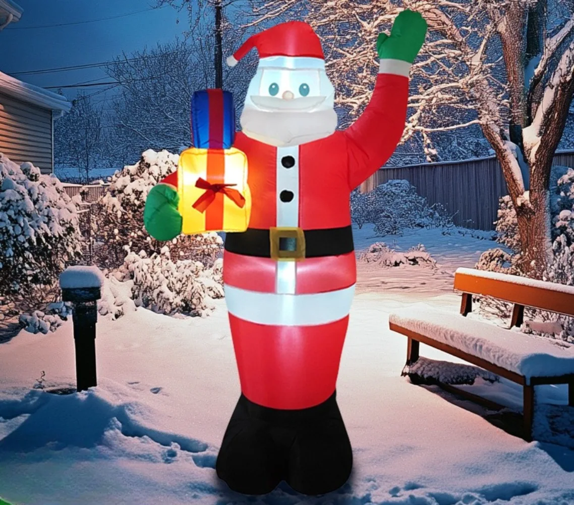 1.8M Christmas 2025 News Inflatable Santa Claus Inflatable for Christmas for Outdoor Gardens Decoration