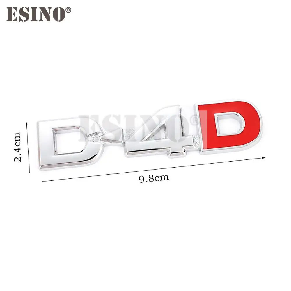 Car Styling D4D D-4D 3D Rear Trunk Metal Chrome Zinc Alloy Emblem Badge Decal for Toyota Corolla Camry Prius Prado Tundra