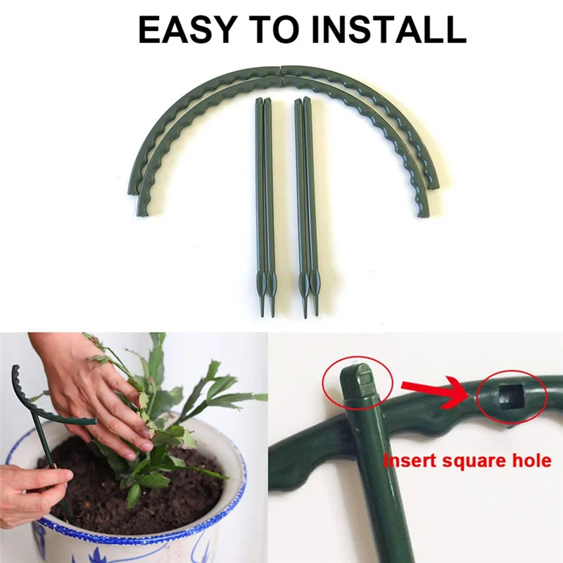 10 Pack Plant Support Plant Stakes Indoor Leafy Plants Plastic Plant Cage Holder Flower Pot Climbing