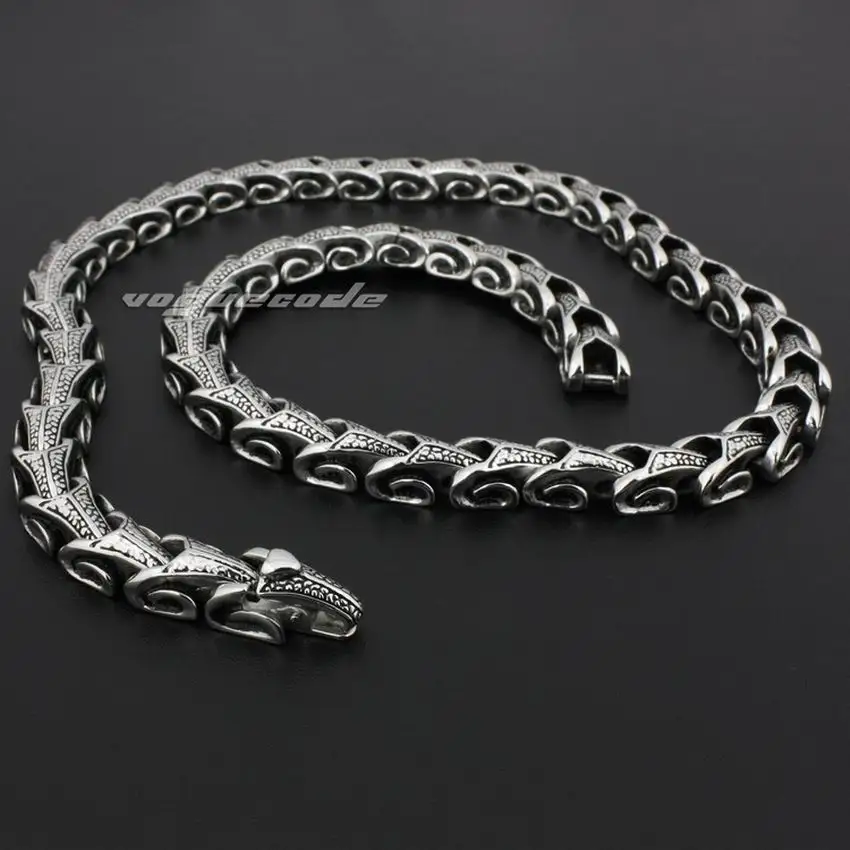 Stainless Steel Dragon Necklace Charms Link Chain 5A001N