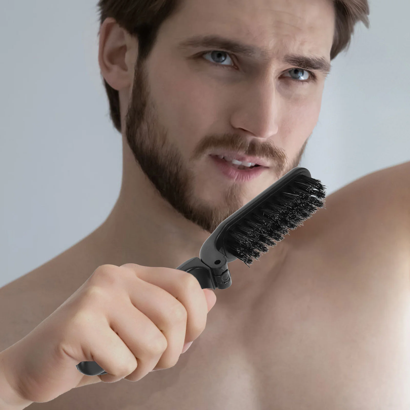 Cepillo desenredante para hombre y mujer, peine plegable para Barba, peinado para el cabello, bigote limpio, Abs desenredante