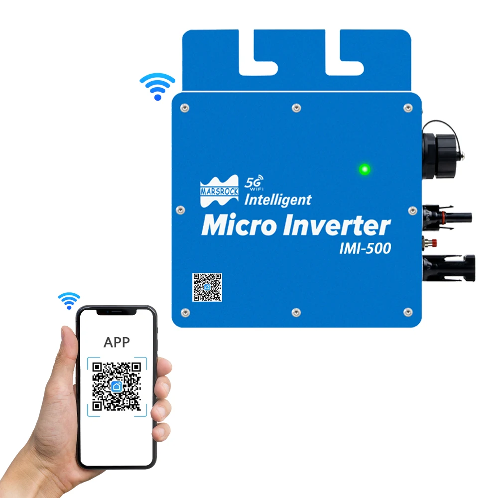 500W Intelligent Solar Inverter 22-50VDC Input Grid Tie Microinverter With WiFi Function For 120VAC or 230VAC Home Grid