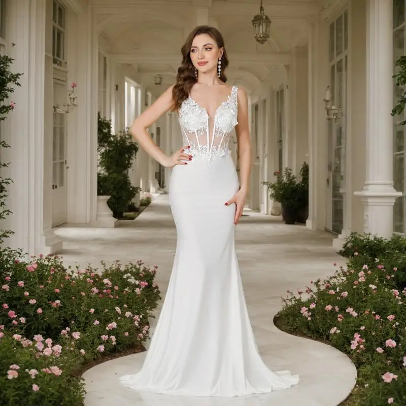babyonline-abito-da-sposa-a-sirena-in-pizzo-floreale-fatto-a-mano--abito-da-sposa-elegante-con-scollo-a-v-profondo-e-inserti-trasparenti-nuovo-2026