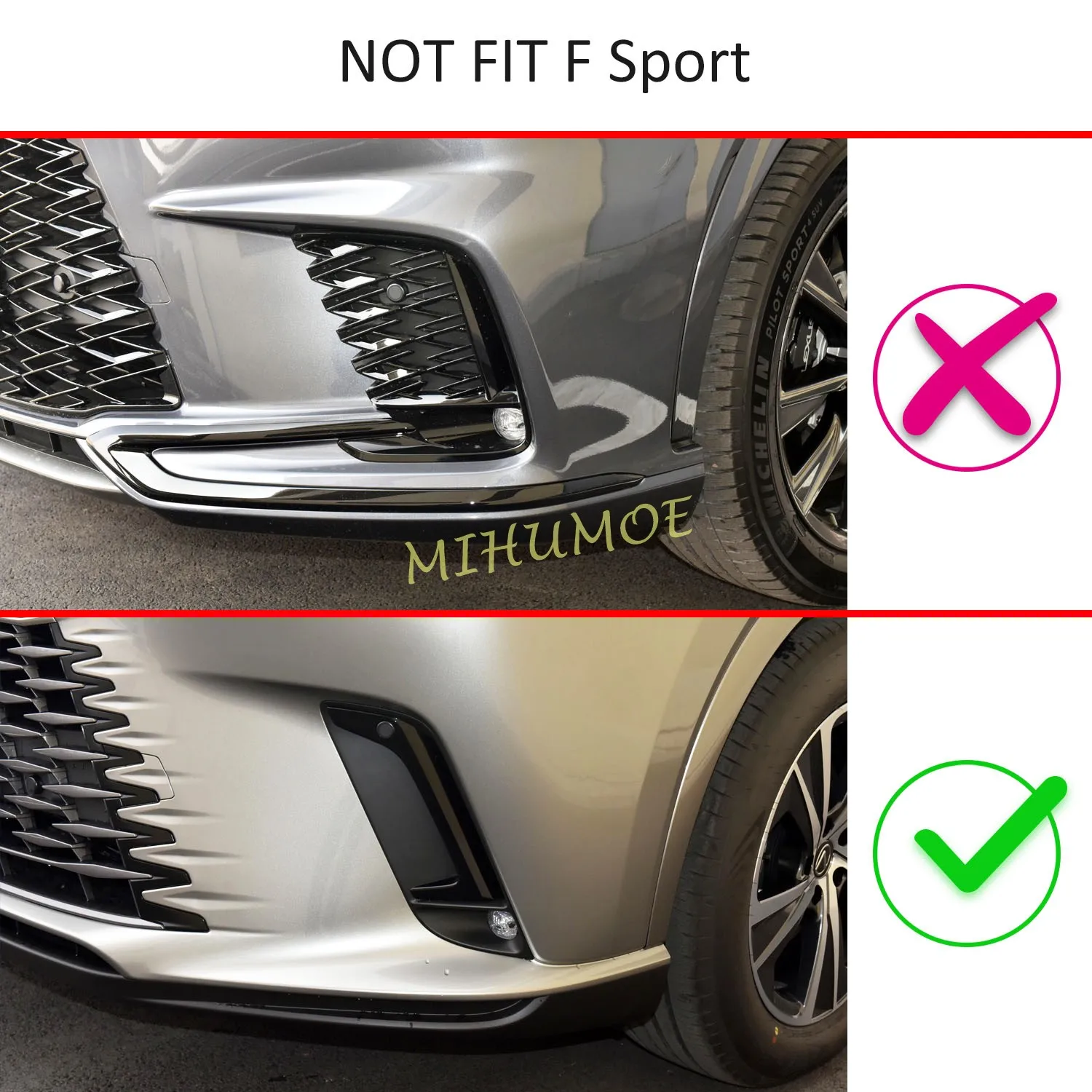 Stainless Steel Front Bumper Side Corner Protector For Lexus RX 350 350h 450h+ 500h 2023 2024 2025