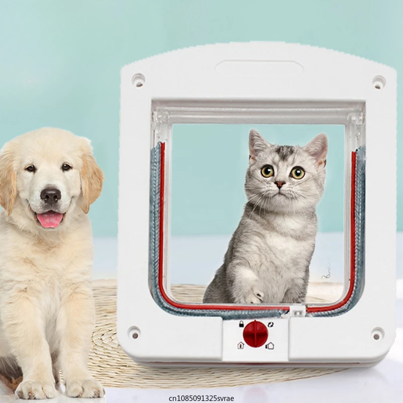 Controllable Pet Entry and Exit Window Cat Door Cat Safe Hole Window Cat Dogs Flap Doors Plastic Small Pet Gate Door Kit