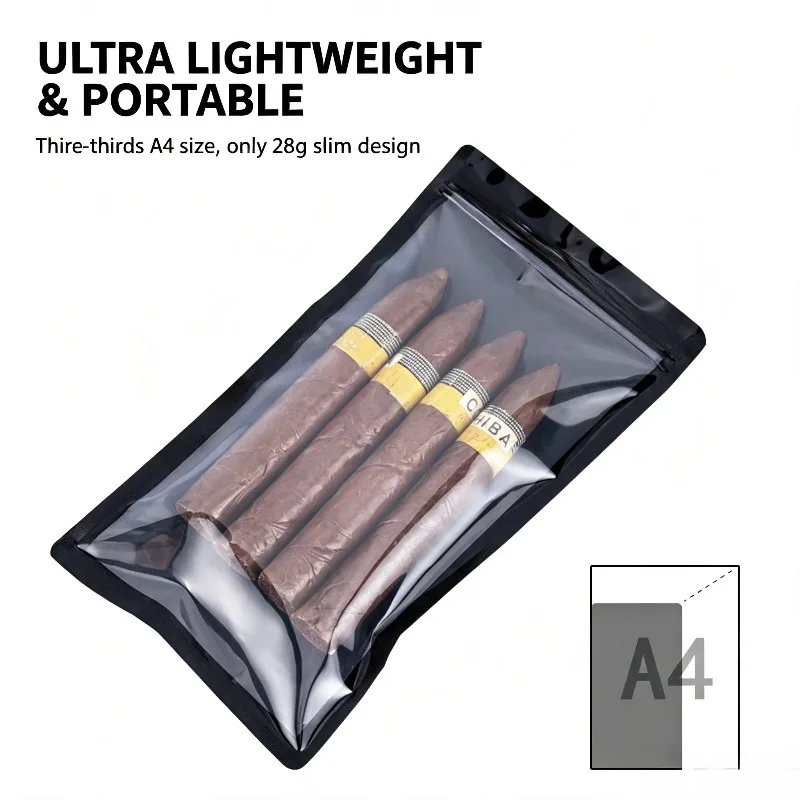 Portable Cigar Humidor Bag 5 Cigars Capacity Sealed Moisture Retention Cigar Storage Pouch Outdoor Waterproof Cigar Humidity Bag