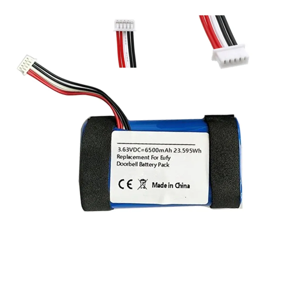 Replacement 3.63V 6500mAh Battery for Eufy Security C210 SoloCam 2K Wireless Door Camera - Replaces Eufy SW18650 34M 2P