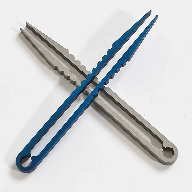 Clamp Pick Up Clamping Ti Titanium Tweezer TC4 Clip Portable EDC Gear Multi Multipurpose Gadget Camp Outdoor Pocket Mini Tool