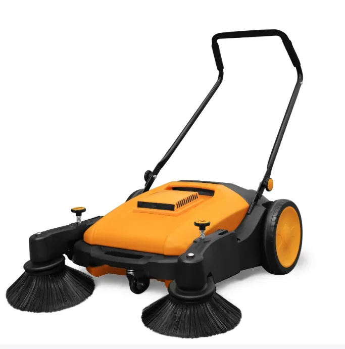 mini manual hand push industrial street road floor cleaning sweeper machine