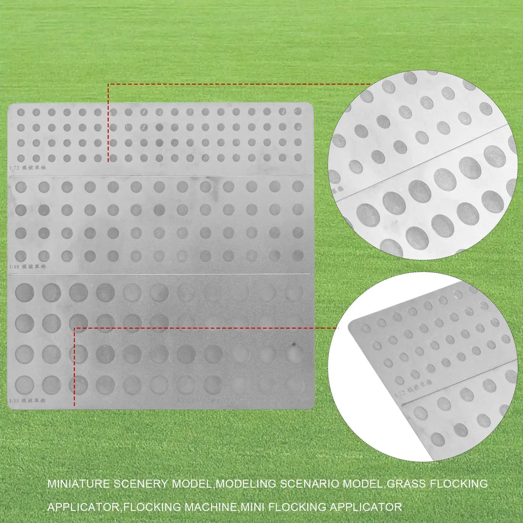 A95G 1/72 1/48 1/35 Scale Static Grass Planting Template Tool For Electrostatic Flock Applicator Scene Sand Table