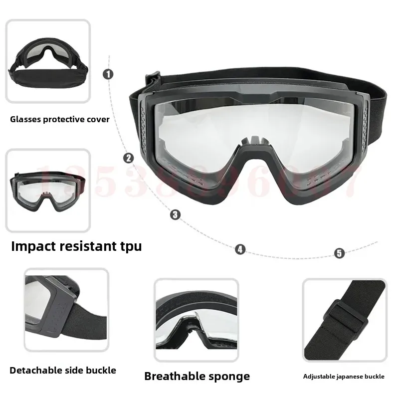 Tactical Goggles Equipment Anti-Dust Windproof CS Anti-Shell Game Sandstorm Moth Protection Goggles Motorcycle Equipment Accesso