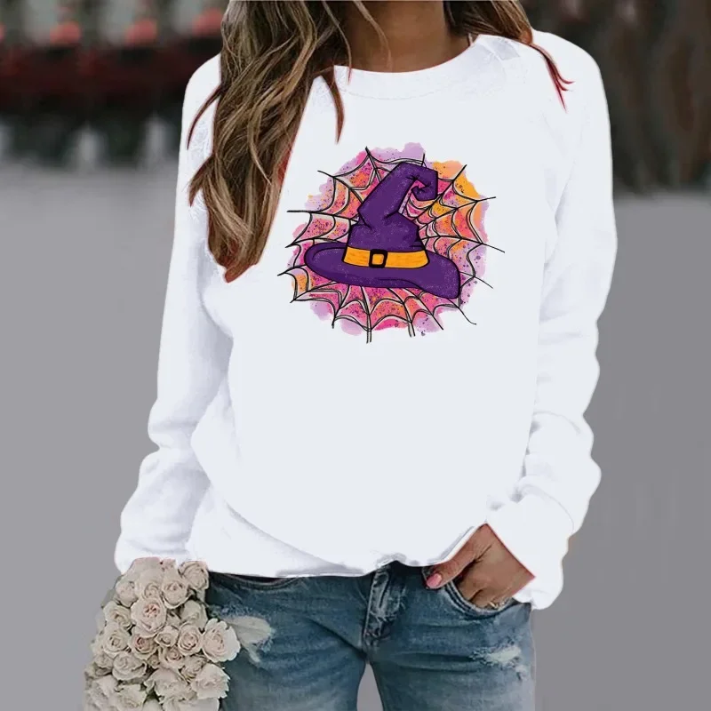 Season New Long-sleeved Women's Clothing Pullover Hoodie 3D Printed Halloween Funny Hat Pattern Hoodie Sweatshirts  Sweatshirt