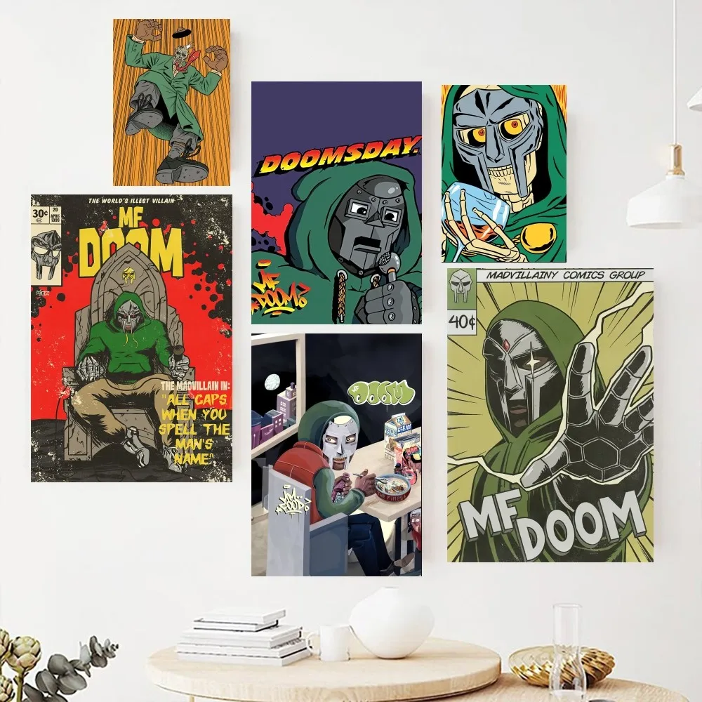 MF DOOM Rapper Poster Paintings on The Wall Picture for Living Room Interior Painting Room Decoration