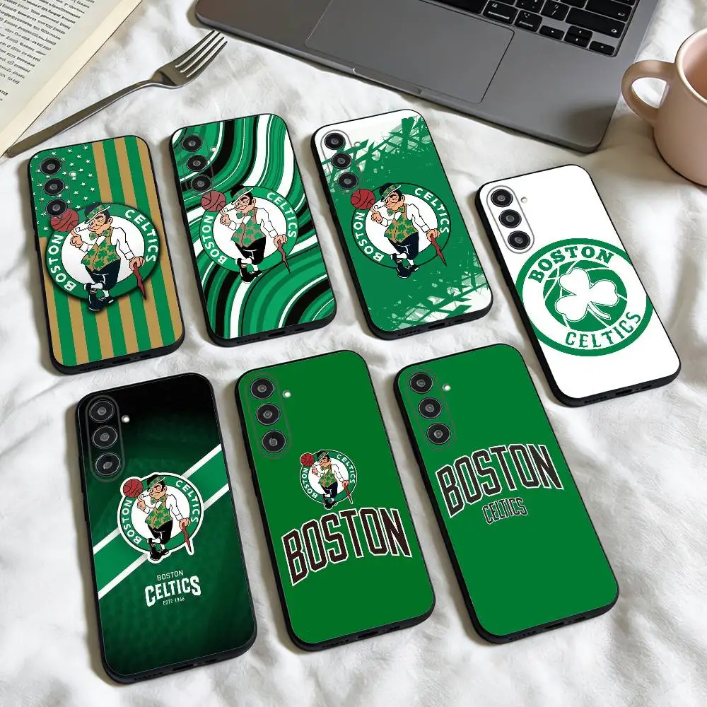 Funda de teléfono con diseño COOL B-Boston C-Celtics B-BS para Samsung Galaxy A73,A72,A71,A70,A53,A52,A51, otros, carcasa negra suave