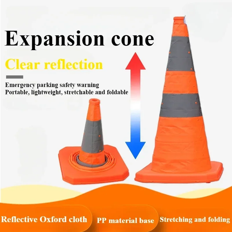 Collapsible Reflective Traffic Safety Orange Cones 30/45/70cm Car Multipurpose Warning Cone For Accident Parking Driving Practic