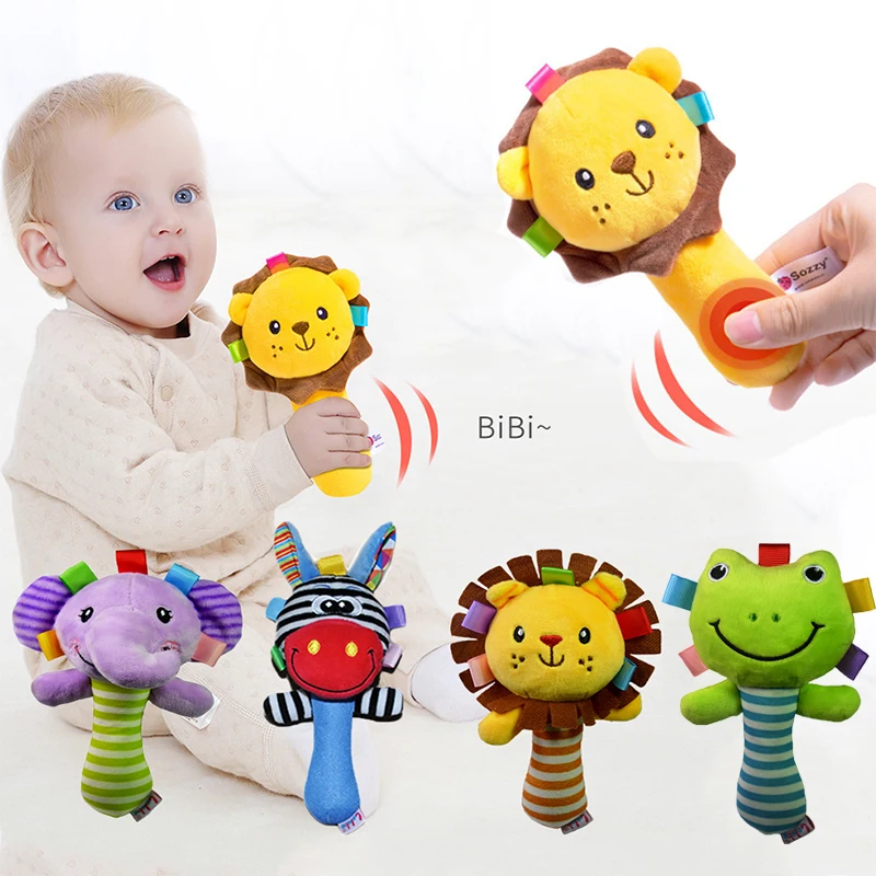 Newborn Baby Toys Cartoon Animal Baby Plush Rattle Hand Bell Mobile Educational Infant Toys Game Toys For Babies 0 12 Months