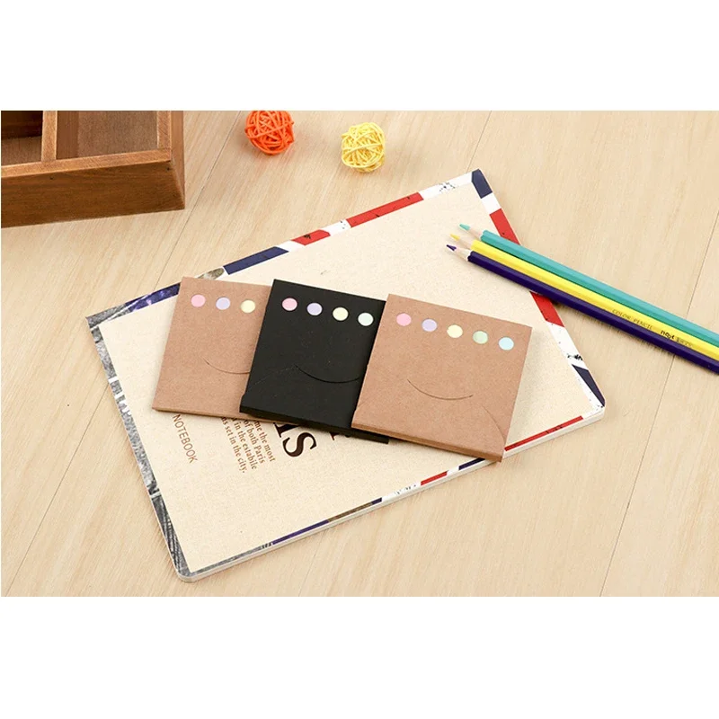 100pcs/pack Kraft Paper Sticky Notes Memo Pad Planner Stickers Stationery School Supplies