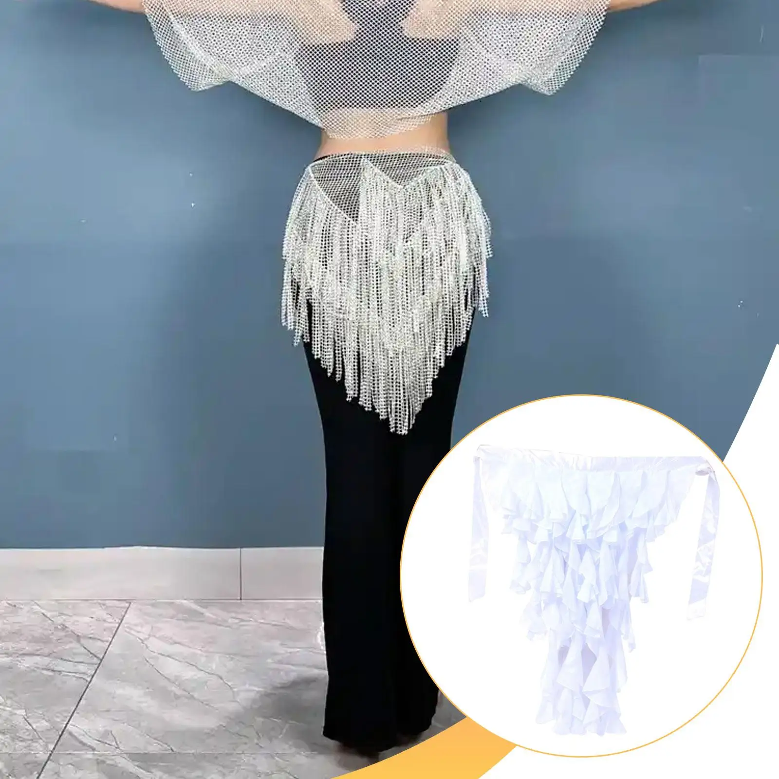 

Women's Belly Dance Hip Scarf Polyester Tassel Wrap Skirt for Carnival Party Performance Accessories