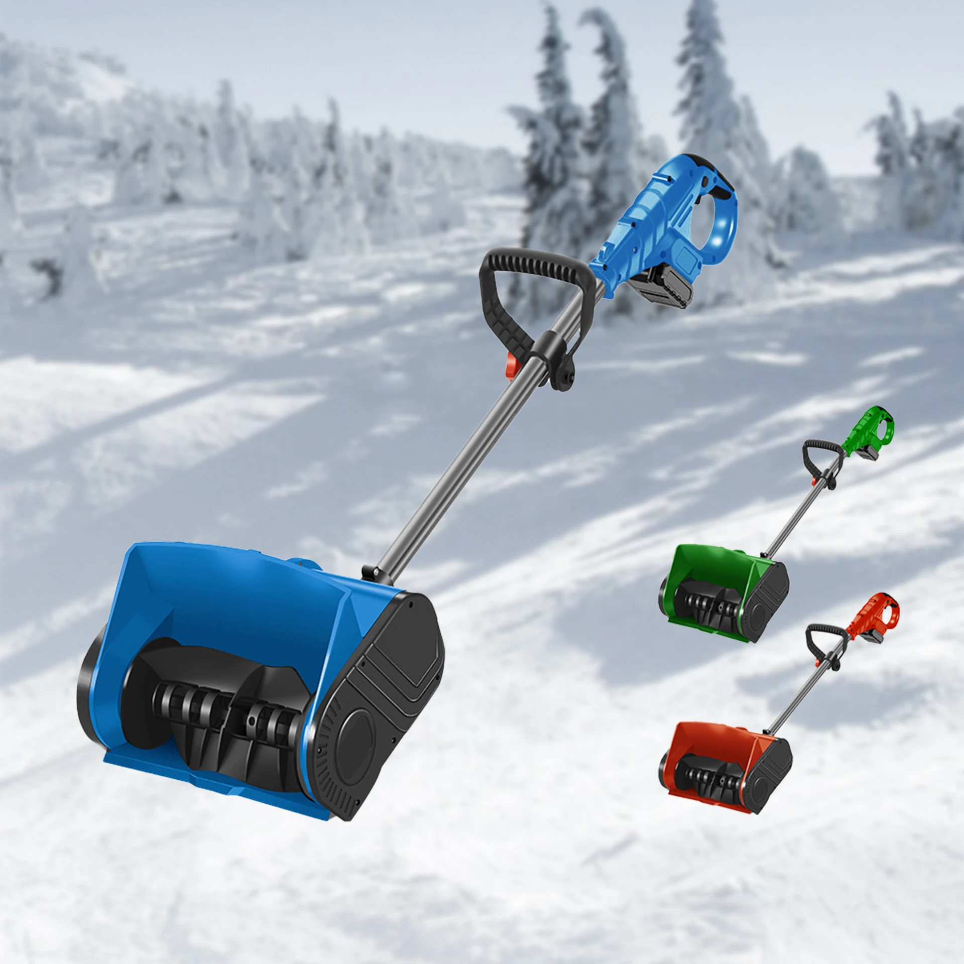Portable Battery Powered Hot Air Snow Blower 12 Inch Wide Cordless Retractable Snow Shovel