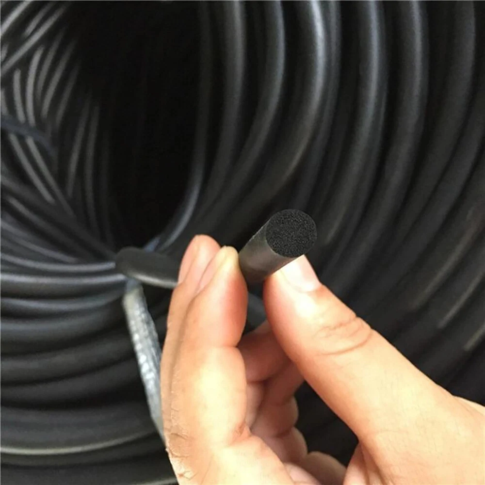 EPDM شريط عزل قطر 2 مللي متر ~ 50 مللي متر أسود O نوع مستدير المطاط التدقيق الغبار رغوة بار لختم باب الخزانة #5