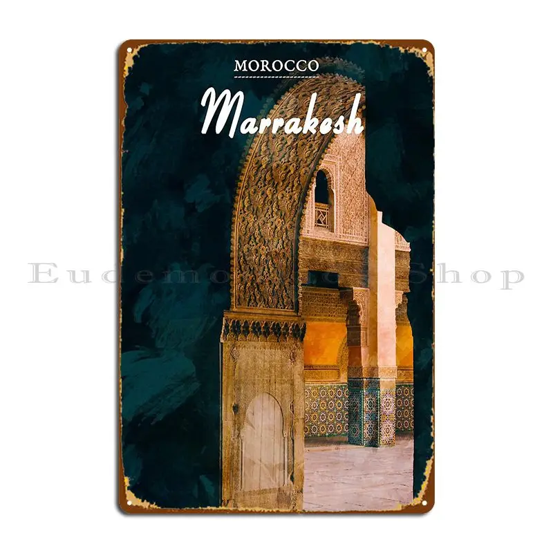 Marrakesh Morocco Metal Plaque Printing Create Club Mural Party Tin Sign Poster