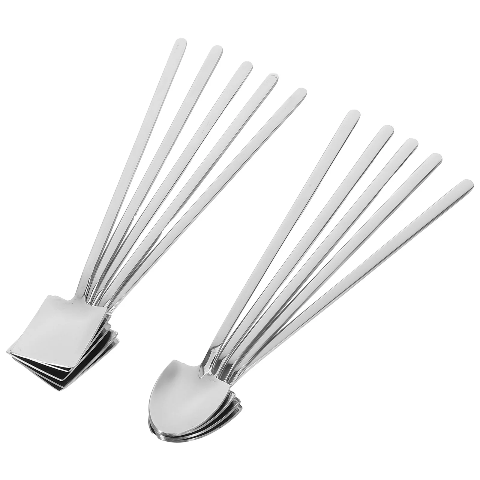 

10Pcs Stainless Steel Shovel Spoon Vintage Creative for Dessert Ice Cream Watermelon Coffee Square Spade Scoop