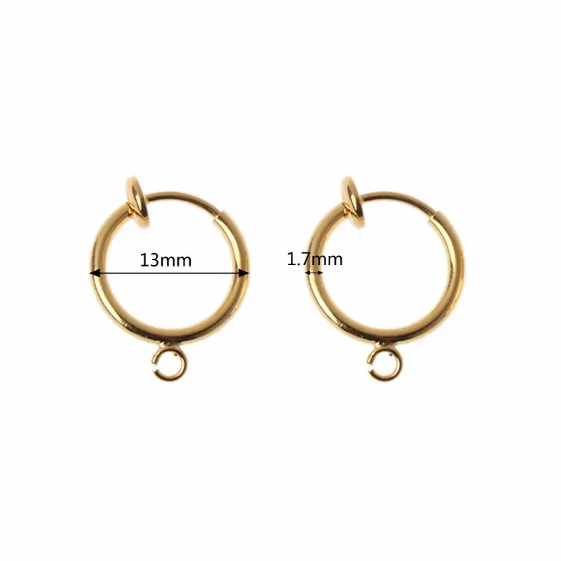 634C 10Pcs Clip-on Earring Converters Round Hoop Earring Findings with Easy Open Loop