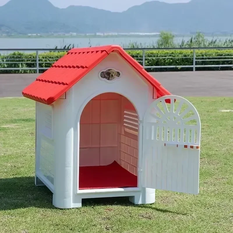 Outdoor Dog Kennel Ventilated Detachable Easy Storage Rainproof Dog House Large Small Plastic Dog Cottage for Large Dogs Puppy