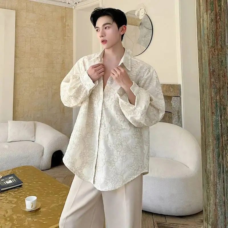 LUZHEN Shirts 2026 Sleeve New Long Embroidery Pattern Patchwork Men's Fashion Elegant Luxury Temperament Casual Clothes JY8503