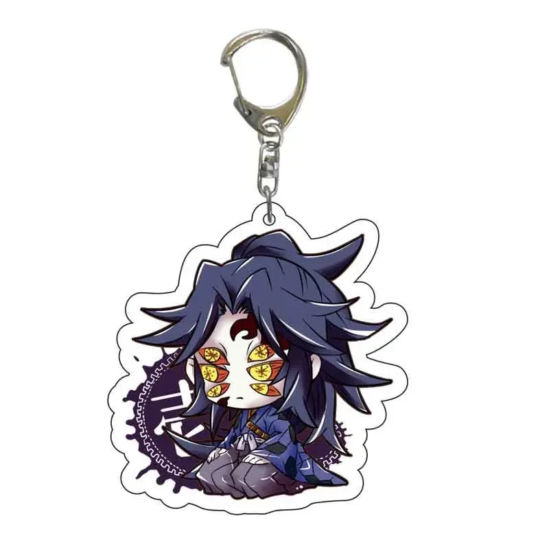 Douma Keychain Anime Kokushibou Kibutsuji Muzan Akaza Kaigaku Acrylic Keychain Backpack Pendant Demon Slayer Accessories