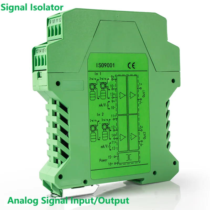 

Analog DC Signal Isolation 0-10V 4-20mA 0-5V 0-20mA 1-5V Galvanic Signal Isolator DC24V AC220V Signal Splitter 1 In 2 Out