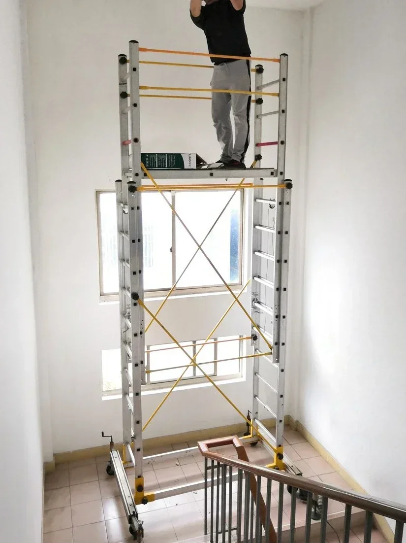 Aluminum alloy scaffold elevator, telescopic ladder, folding and moving engineering ladder, high-altitude platform, cloud ladder