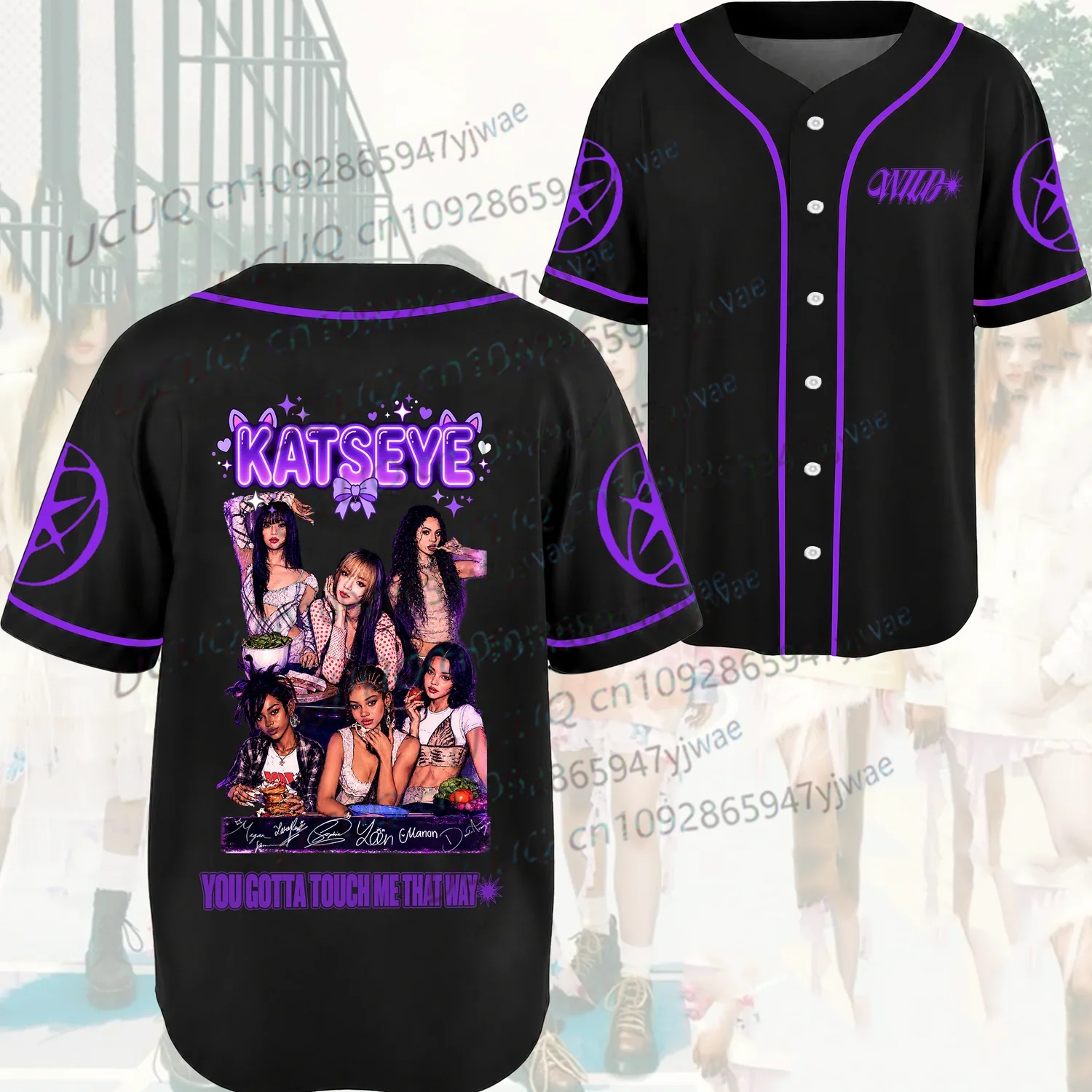 Summer Men's Women's KATSEYE The Wildworld Tour Short Sleeve Baseball Jersey Gift For Fan Kpop Fans Gift Tops