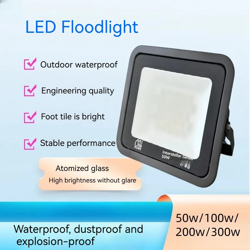 LED Flood Light AC220V 50W 100W 200W 300W IP66 Waterproof Outdoor Lighting Reflector Street Lamp Wall Flood Lights