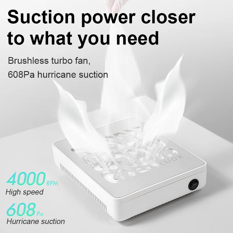 Populaire forte aspiration Aviation aluminium professionnel plus récent Mini aspirateur ongles sans brosse Turbine ventilateur clou collecteur de poussière