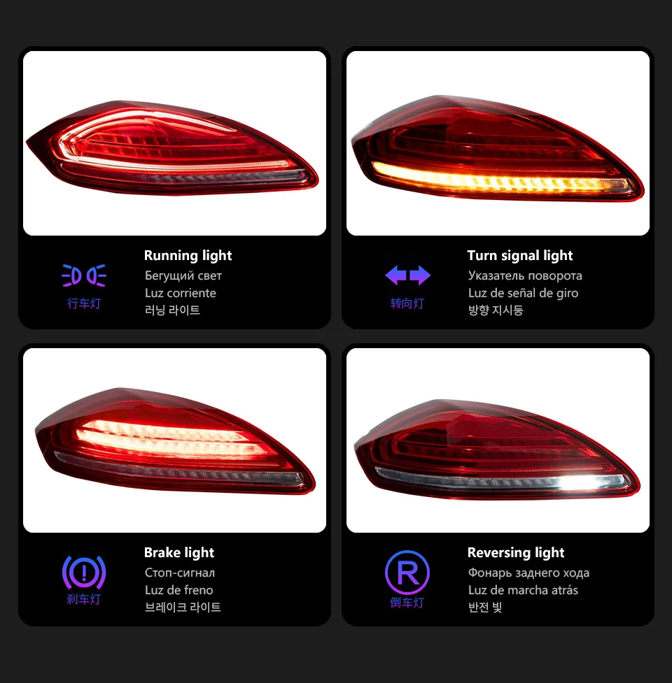 AKD Tail Lamp for Porsche Panamera 970.1 970.2 LED Tail Light 2010-2013 Rear Fog Brake Turn Signal Automotive Accessories
