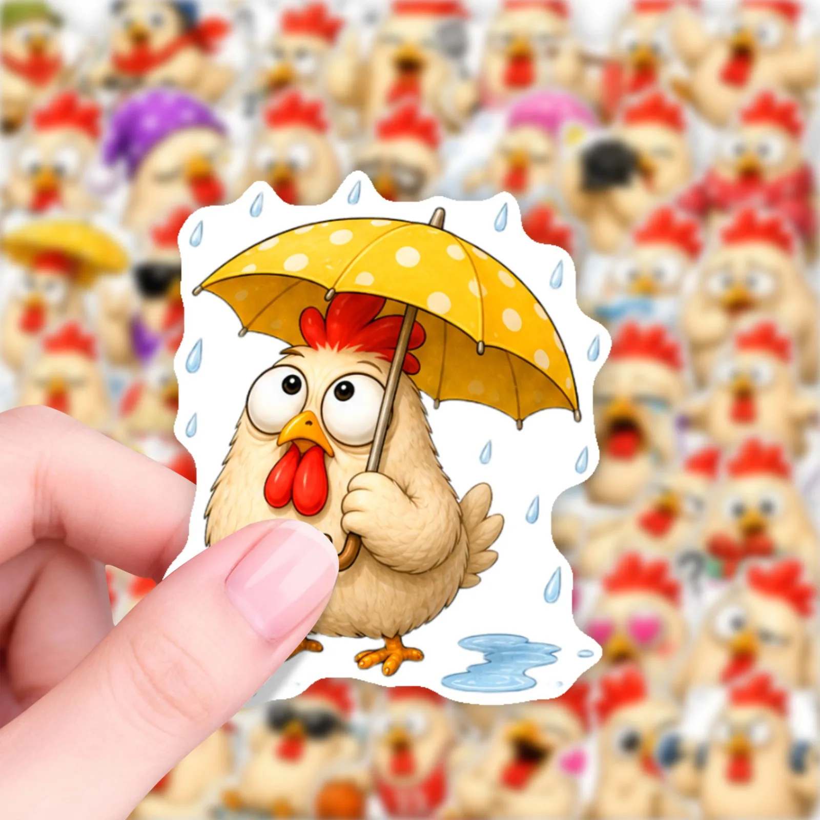 50 PCS Funny Chick Animal Stickers Cartoon Graffiti Stickers Phone Case Skateboard Hand Account Material Waterproof Decals