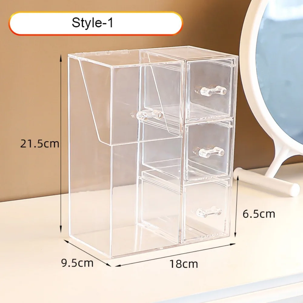 Acrylic Makeup Brush Holder Clear Transparent Makeup Brush Storage Bucket Multi-Functional Beauty Brush Container Vanity Table