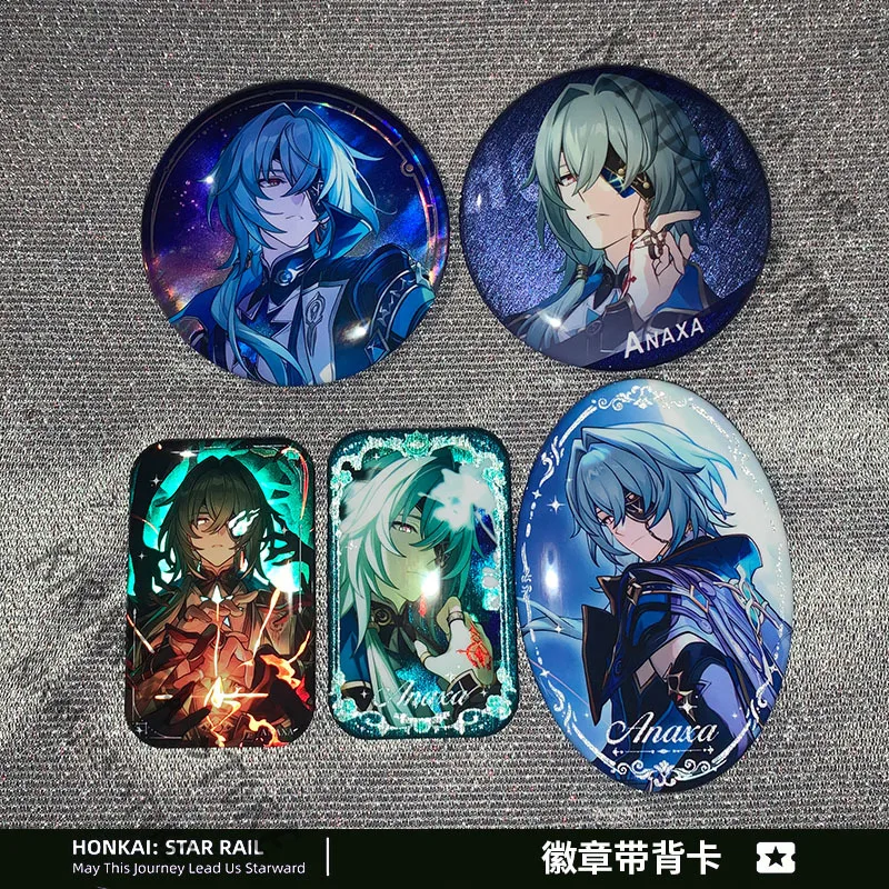 

Anaxa Reflective Double-flash Badge Honkai: Star Rail Anaxagoras Cosplay Anime Breastpin Brooch Emblem Accessories Collect Gift