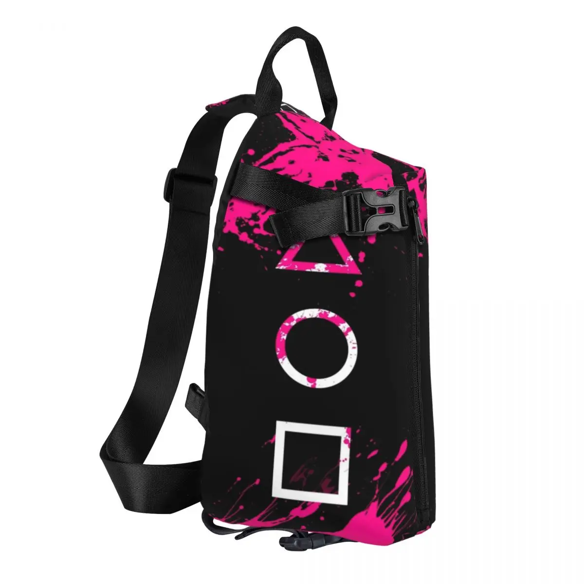 Calamari Games Geometry Sling Crossbody Bag Bolso pequeño para el pecho Mochila de hombro Mochila para viajes Senderismo Ciclismo Paquete Deporte