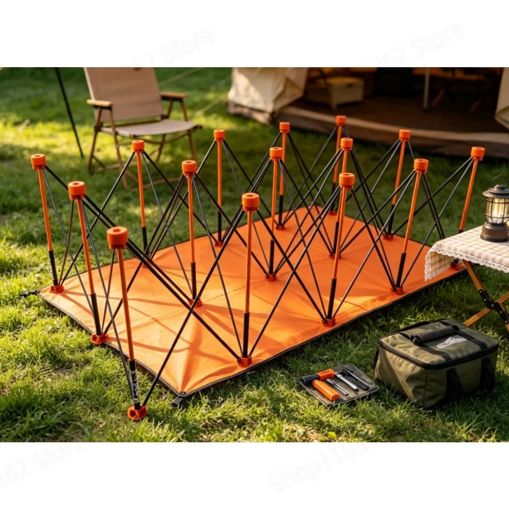 Heavy Duty Spider Workbench 12 Legs Folding Stand for Heavy Boards Engineering Cutting Quick No Tool Setup Woodworking Suppor