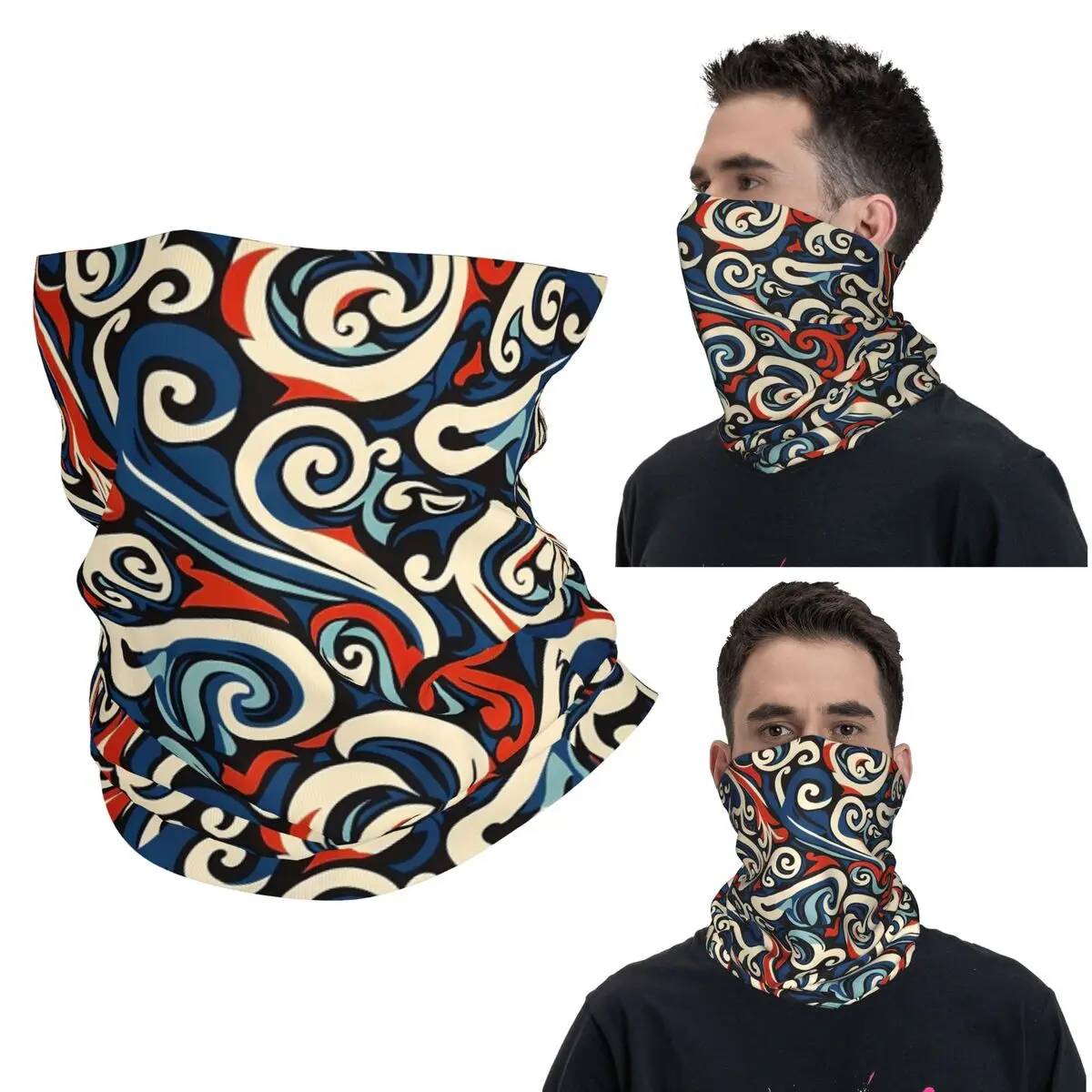 نيوزيلندا الماوري باوا نمط Nga هوى وا كورو تصميم باندانا الرقبة الجراب مطبوعة التفاف وشاح دافئ أغطية الرأس للرجال النساء الكبار