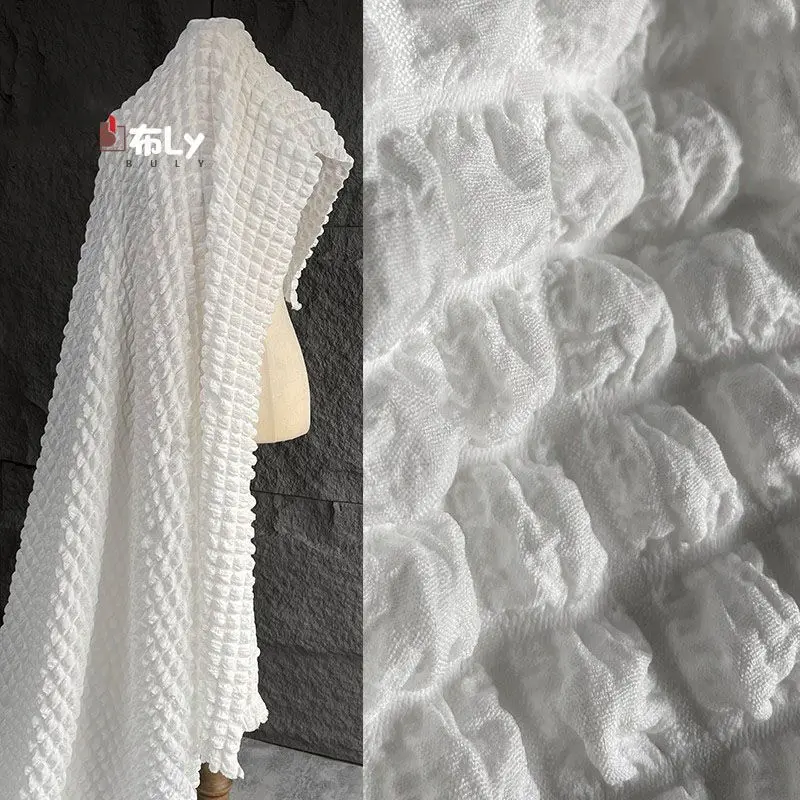 bubble-grid-3d-texture-stretch-fabric-skin-friendly-high-end-for-hat-dress-pants-designer