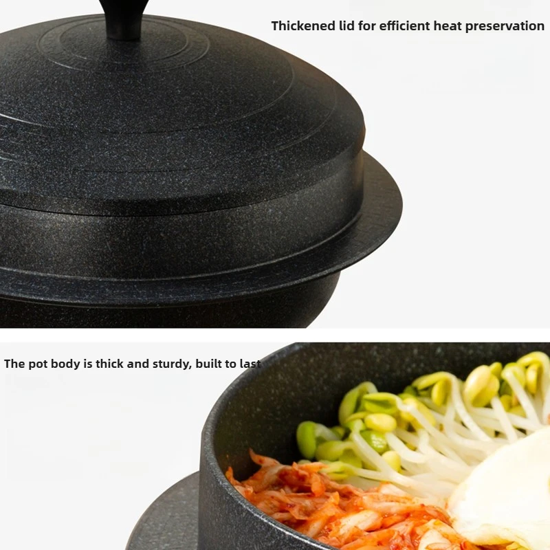  وعاء حجر بيبيمباب - وعاء طبخ أرز مايفان غير لاصق، وعاء مطبخ متعدد الوظائف، موقد غاز حثي عالمي #6